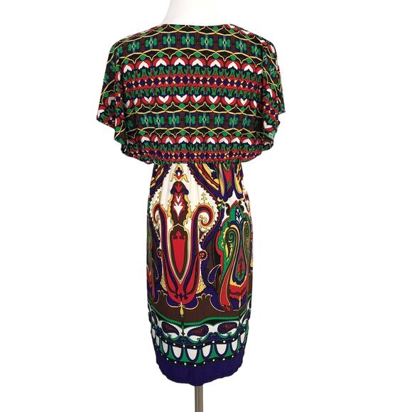 City Triangles Slinky Boho Dress Knee Length V-Neck Empire Waist Size Small - Picture 2 of 8